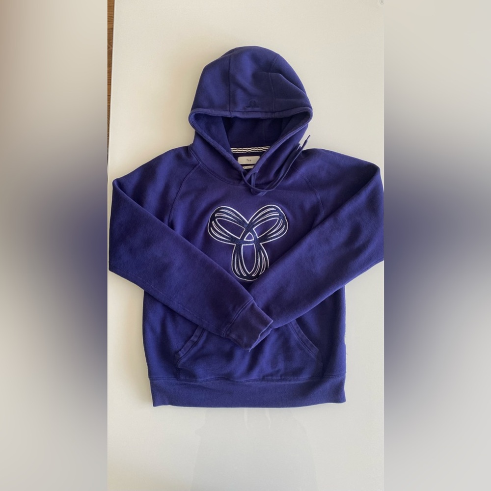 ARITIZIA TNA Baltic Blue Pullover Drawstring Hoodie Embroidered Logo Size M